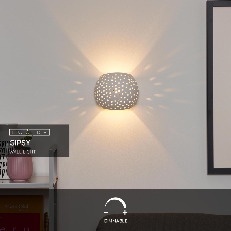 Lucide GIPSY - Nástenné svietidlo - 1xG9 - Biele